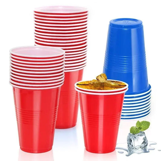 50 Pack 16 oz Disposable Plastic Party Cups – Beer Pong & Event Drinkware - Kitchen Utensils