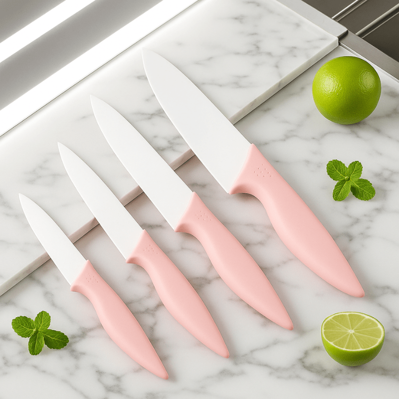 4 - Pieces Ceramic Kitchen Knife – Ultra Sharp Fruit, Vegetable & Meat Cutter with Protective Case - Utensil Lab