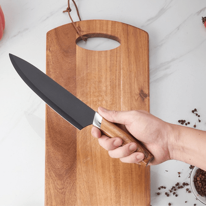 6 - Piece Wooden Handle Stainless Kitchen Knife Set – Premium Fruit, Bread & Chef Knives - Utensil Lab