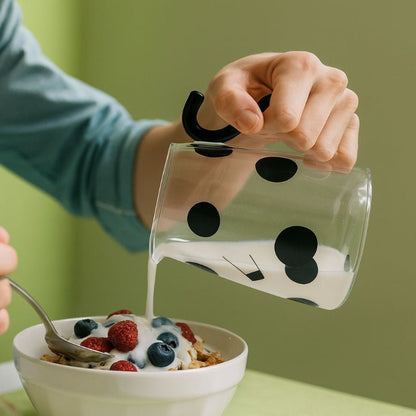 Glass Water Jug – Cute Cold Drink Pitcher with Lid & Glass Cup - Utensil Lab