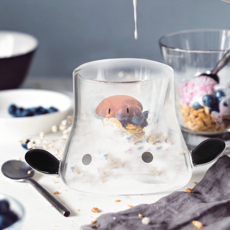 Glass Water Jug – Cute Cold Drink Pitcher with Lid & Glass Cup - Utensil Lab