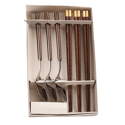 Japanese - Style Stainless Steel Spoon & Chopsticks Gift Set - Utensil Lab