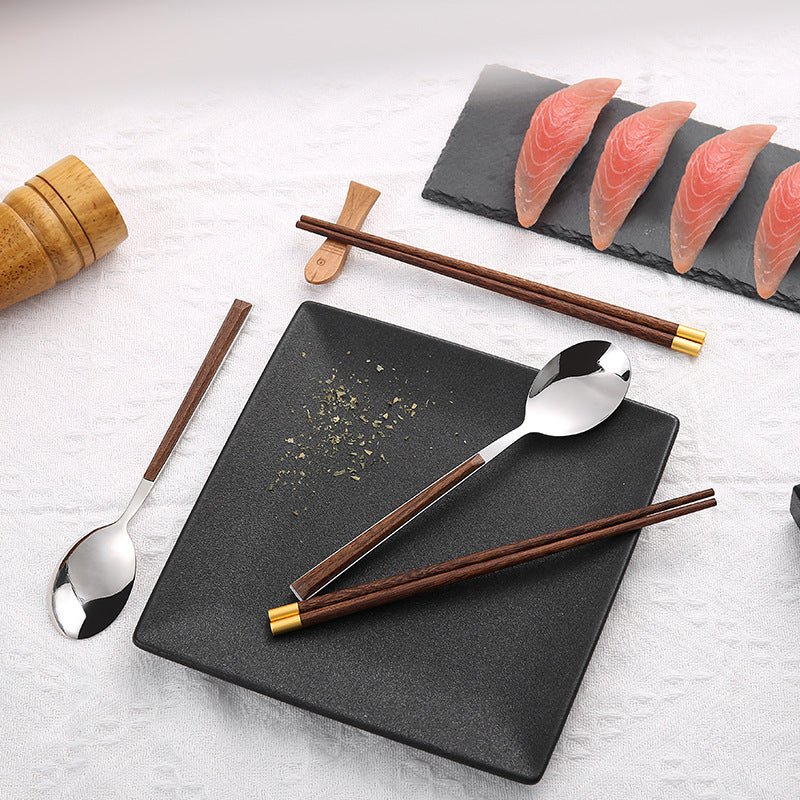 Japanese - Style Stainless Steel Spoon & Chopsticks Gift Set - Utensil Lab
