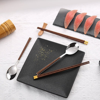 Japanese - Style Stainless Steel Spoon & Chopsticks Gift Set - Utensil Lab