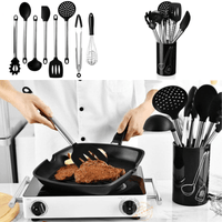 Premium 8 - Piece Silicone Cooking Utensil Set – Non - Stick Safe Kitchen Tools - Kitchen Utensils