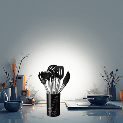 Premium 8 - Piece Silicone Cooking Utensil Set – Non - Stick Safe Kitchen Tools - Utensil Lab