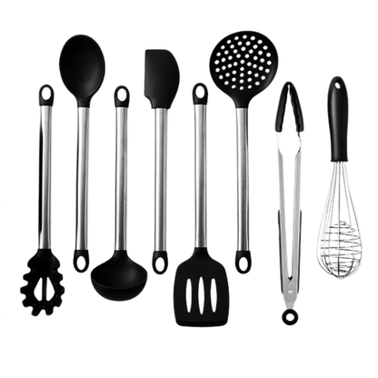 Premium 8 - Piece Silicone Cooking Utensil Set – Non - Stick Safe Kitchen Tools - Utensil Lab