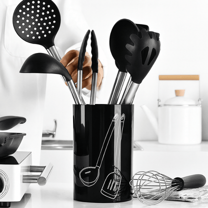 Premium 8 - Piece Silicone Cooking Utensil Set – Non - Stick Safe Kitchen Tools - Utensil Lab