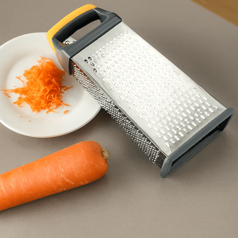 Stainless Steel Grater with Handle – 4 Sided Kitchen Grater - Utensil Lab