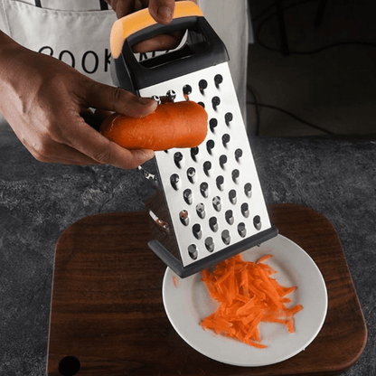 Stainless Steel Grater with Handle – 4 Sided Kitchen Grater - Utensil Lab