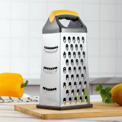 Stainless Steel Grater with Handle – 4 Sided Kitchen Grater - Utensil Lab