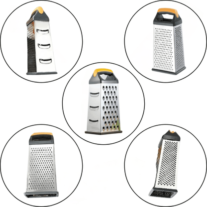Stainless Steel Grater with Handle – 4 Sided Kitchen Grater - Utensil Lab