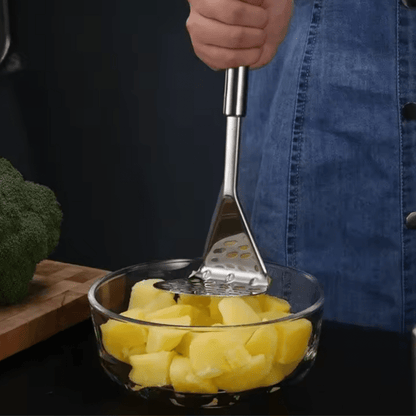 Stainless Steel Potato Masher – Manual Kitchen Gadget for Vegetables & Baby Food - Utensil Lab
