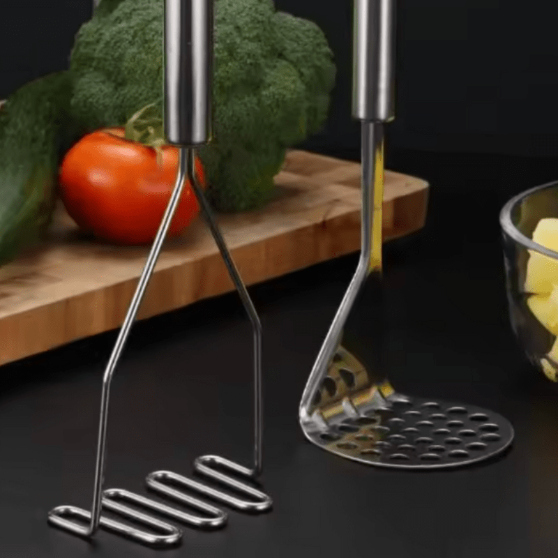 Stainless Steel Potato Masher – Manual Kitchen Gadget for Vegetables & Baby Food - Utensil Lab
